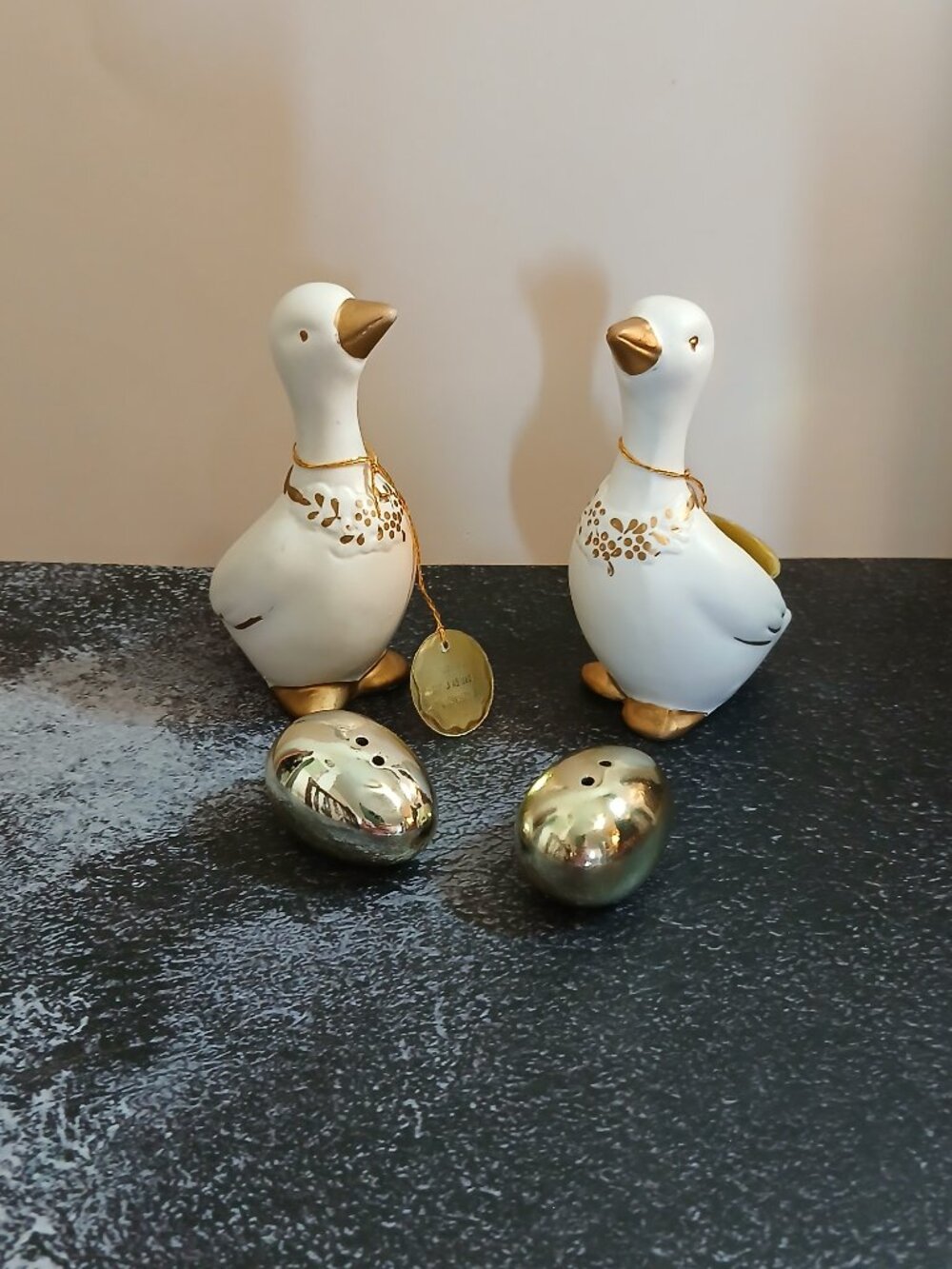 Mid-Century Geese & Golden Egg S&P Shakers-Japan